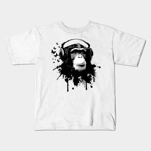 Monkey Animal Kids T-Shirt by lellis736